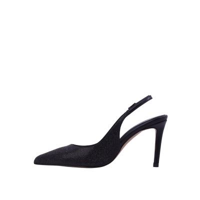 Kadın Simli Sivri Burun Stiletto Abiye Ayakkabı Siyah - Hobby 26268B Kadın Simli Sivri Burun Stiletto Abiye Ayakkabı Siyah - Hobby 26268B