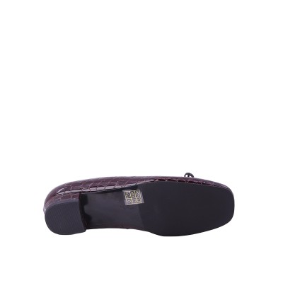 Kadın Kroko Desenli Fiyonklu Babet Ayakkabı Bordo - Hobby 2614563R Kadın Kroko Desenli Fiyonklu Babet Ayakkabı Bordo - Hobby 2614563R