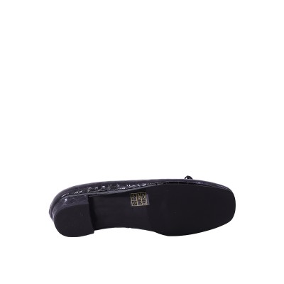 Kadın Kroko Desenli Fiyonklu Babet Ayakkabı Siyah - Hobby 2614563R