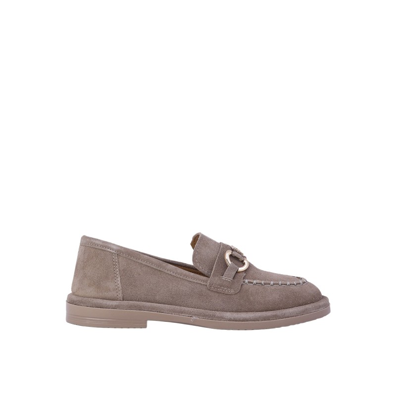 Kadın Süet Tokalı Loafer Babet Vizon - Hobby MB26016S Kadın Süet Tokalı Loafer Babet Vizon - Hobby MB26016S