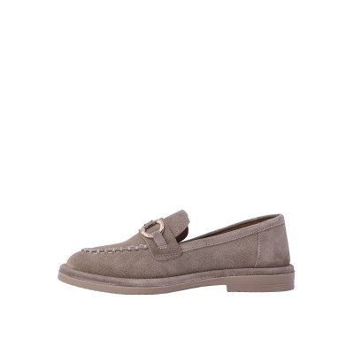 Kadın Süet Tokalı Loafer Babet Vizon - Hobby MB26016S Kadın Süet Tokalı Loafer Babet Vizon - Hobby MB26016S