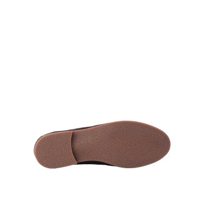 Kadın Süet Metal Tokalı Loafer Babet Kahve - Hobby MB262155A