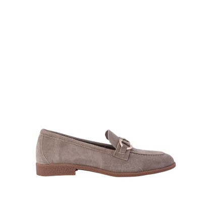 Kadın Süet Metal Tokalı Loafer Babet Vizon - Hobby MB262155A Kadın Süet Metal Tokalı Loafer Babet Vizon - Hobby MB262155A