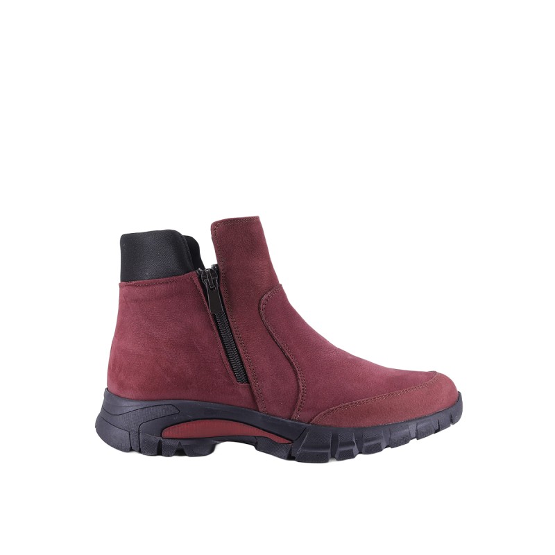 Kadın Yandan Fermuarlı Dolgu Tabanlı Kışlık Bot Bordo - Natursoft 26240680N
