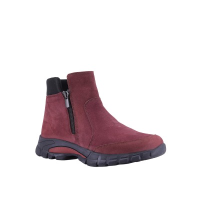 Kadın Yandan Fermuarlı Dolgu Tabanlı Kışlık Bot Bordo - Natursoft 26240680N