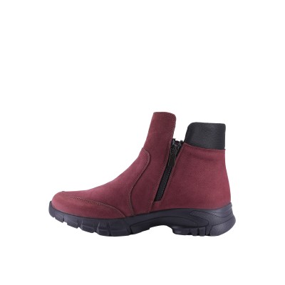 Kadın Yandan Fermuarlı Dolgu Tabanlı Kışlık Bot Bordo - Natursoft 26240680N