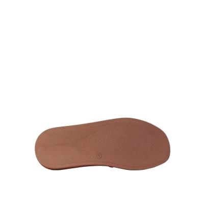 Kadın Süet Çapraz Bantlı Düz Sandalet Taba - Hobby 26670S