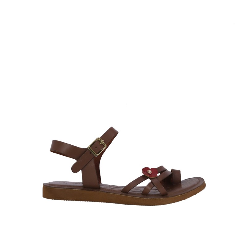 Kadın Hakiki Deri Çiçek Detaylı Düz Sandalet Taba - Venüs 26980215 Kadın Hakiki Deri Çiçek Detaylı Düz Sandalet Taba - Venüs 26980215