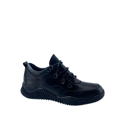 Kadın Hakiki Deri Bağcıklı Günlük Sneaker Siyah - Albini 2610167