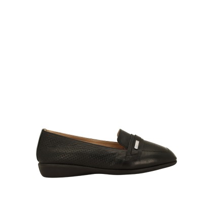 Kadın Hakiki Deri Klasik Topuklu Loafer Ayakkabı Siyah - Albini 26144560