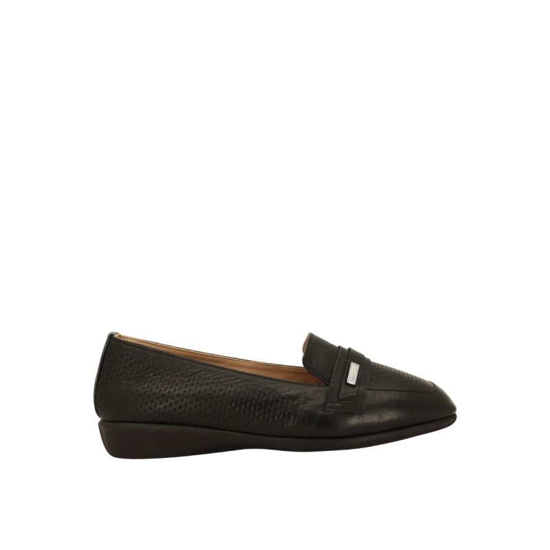 Kadın Hakiki Deri Klasik Topuklu Loafer Ayakkabı Siyah - Albini 26144560