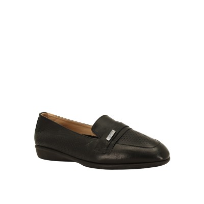 Kadın Hakiki Deri Klasik Topuklu Loafer Ayakkabı Siyah - Albini 26144560
