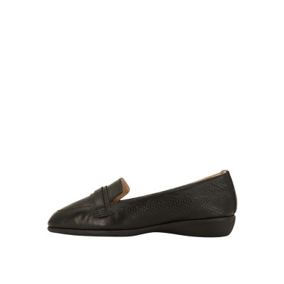 Kadın Hakiki Deri Klasik Topuklu Loafer Ayakkabı Siyah - Albini 26144560