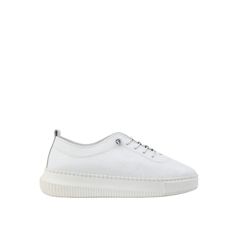 Kadın Hakiki Deri Bağcıklı Kalın Tabanlı Sneaker Beyaz - Hobby FB26073 Kadın Hakiki Deri Bağcıklı Kalın Tabanlı Sneaker Beyaz - Hobby FB26073