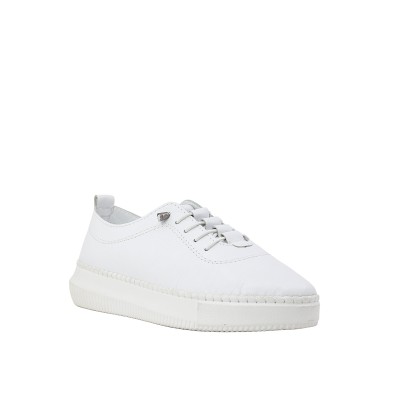 Kadın Hakiki Deri Bağcıklı Kalın Tabanlı Sneaker Beyaz - Hobby FB26073 Kadın Hakiki Deri Bağcıklı Kalın Tabanlı Sneaker Beyaz - Hobby FB26073