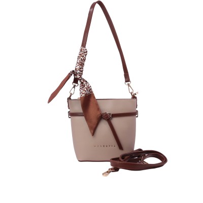 Kadın Fular Detaylı Bucket Omuz Çantası Vizon - Hobby 266972G