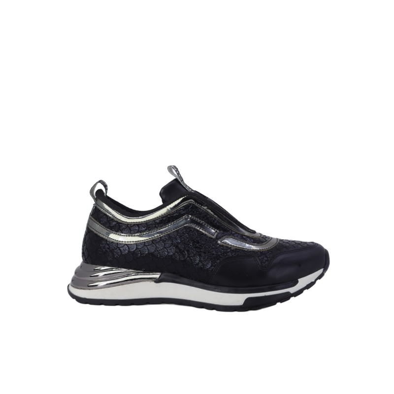 Kadın Suni Deri Bağcıklı Günlük Sneaker Siyah - Beety 92-2877