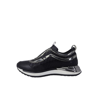 Kadın Suni Deri Bağcıklı Günlük Sneaker Siyah - Beety 92-2877