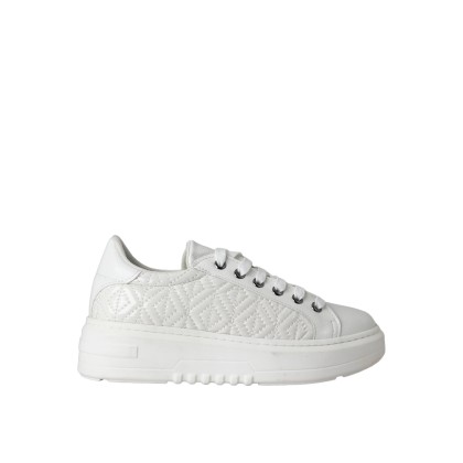 Kadın Suni Deri Kapitone Kalın Tabanlı Sneaker Beyaz - Hobby MB26206R