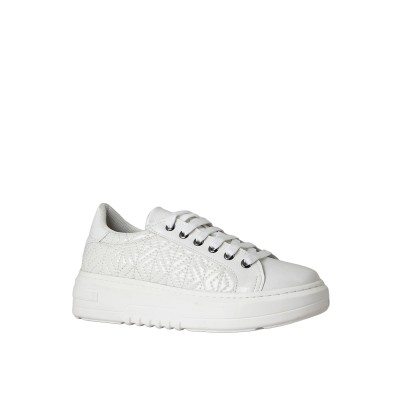 Kadın Suni Deri Kapitone Kalın Tabanlı Sneaker Beyaz - Hobby MB26206R