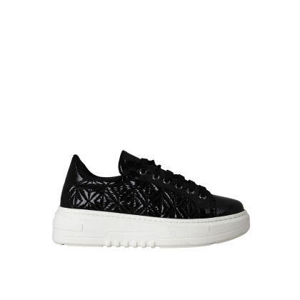 Kadın Suni Deri Kapitone Kalın Tabanlı Sneaker Siyah - Hobby MB26206R