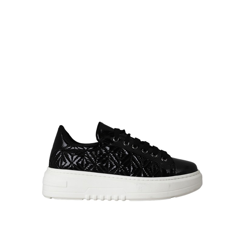 Kadın Suni Deri Kapitone Kalın Tabanlı Sneaker Siyah - Hobby MB26206R