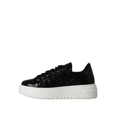 Kadın Suni Deri Kapitone Kalın Tabanlı Sneaker Siyah - Hobby MB26206R