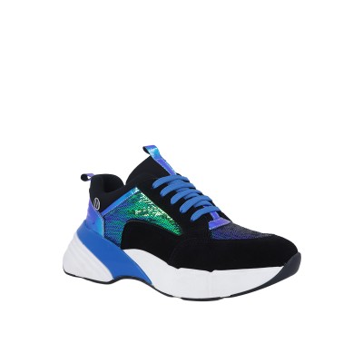 Kadın Suni Deri Yüksek Tabanlı Sneaker Mavi - Messimod 263425 Kadın Suni Deri Yüksek Tabanlı Sneaker Mavi - Messimod 263425
