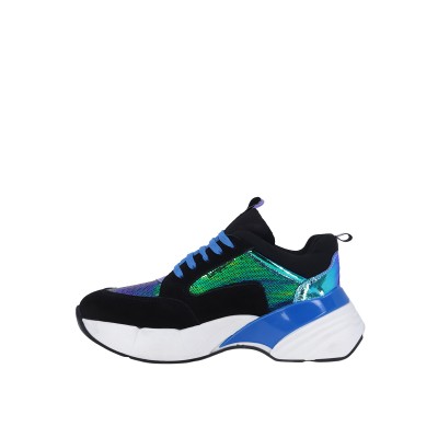 Kadın Suni Deri Yüksek Tabanlı Sneaker Mavi - Messimod 263425 Kadın Suni Deri Yüksek Tabanlı Sneaker Mavi - Messimod 263425