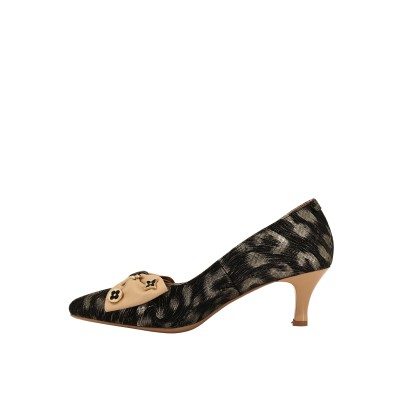 Kadın Baskılı Hakiki Deri Tokalı Stiletto Siyah - Albini 26106404L Kadın Baskılı Hakiki Deri Tokalı Stiletto Siyah - Albini 26106404L