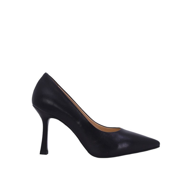 Kadın Hakiki Deri Sivri Burun İnce Topuklu Stiletto Siyah - Disparita 26301