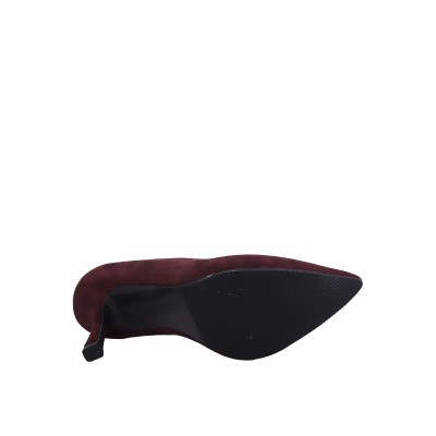 Kadın Hakiki Süet Deri Sivri Burun Stiletto Bordo - Disparita 26301S