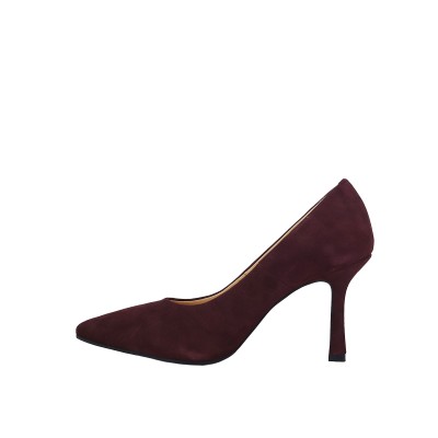 Kadın Hakiki Süet Deri Sivri Burun Stiletto Bordo - Disparita 26301S