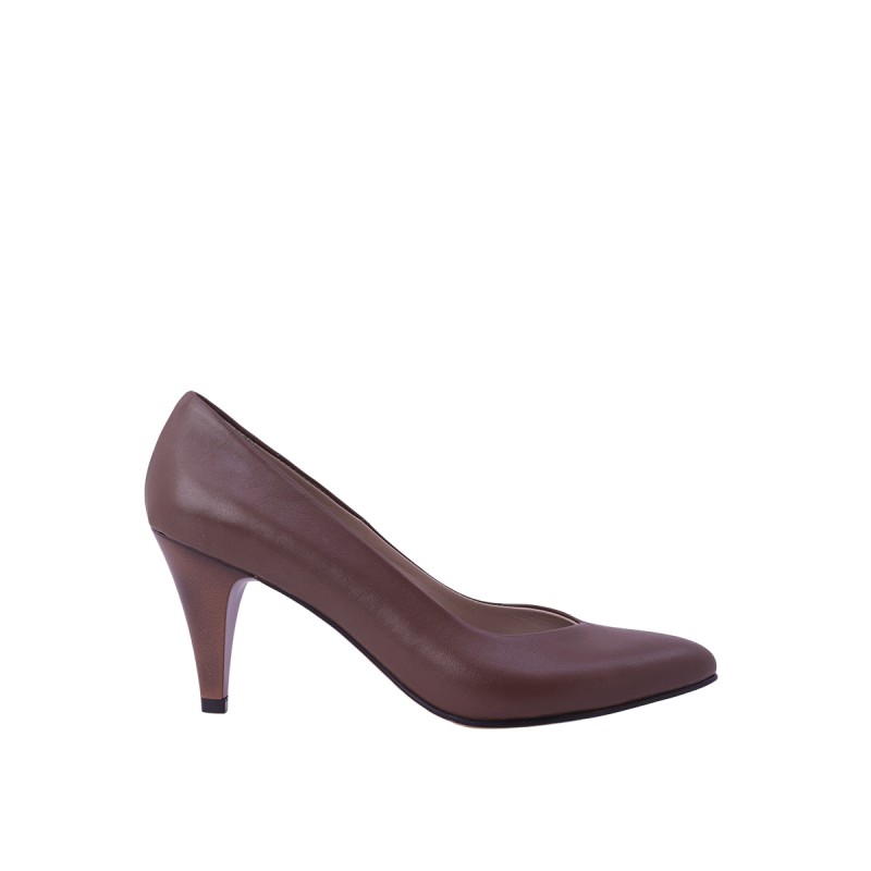 Kadın Hakiki Deri Sivri Burun Konik Topuk Stiletto Kahve - Hobby 261525 Kadın Hakiki Deri Sivri Burun Konik Topuk Stiletto Kahve - Hobby 261525