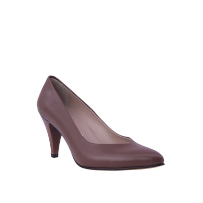 Kadın Hakiki Deri Sivri Burun Konik Topuk Stiletto Kahve - Hobby 261525 Kadın Hakiki Deri Sivri Burun Konik Topuk Stiletto Kahve - Hobby 261525