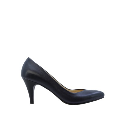 Kadın Hakiki Deri Sivri Burun Konik Topuk Stiletto Lacivert - Hobby 261525