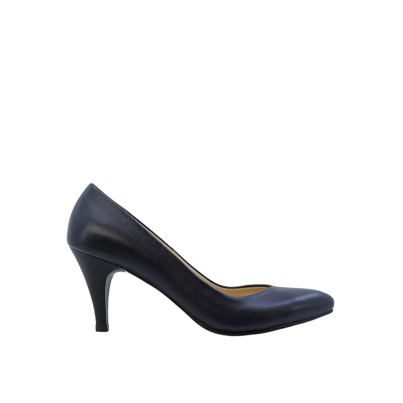 Kadın Hakiki Deri Sivri Burun Konik Topuk Stiletto Lacivert - Hobby 261525 Kadın Hakiki Deri Sivri Burun Konik Topuk Stiletto Lacivert - Hobby 261525