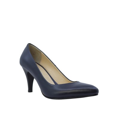 Kadın Hakiki Deri Sivri Burun Konik Topuk Stiletto Lacivert - Hobby 261525 Kadın Hakiki Deri Sivri Burun Konik Topuk Stiletto Lacivert - Hobby 261525