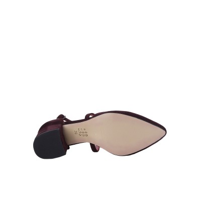 Kadın Suni Süet Bilek Bantlı Topuklu Ayakkabı Bordo - Hobby 26530S Kadın Suni Süet Bilek Bantlı Topuklu Ayakkabı Bordo - Hobby 26530S