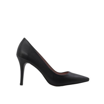 Kadın Suni Deri İnce Topuklu Stiletto Siyah - Hobby 26747