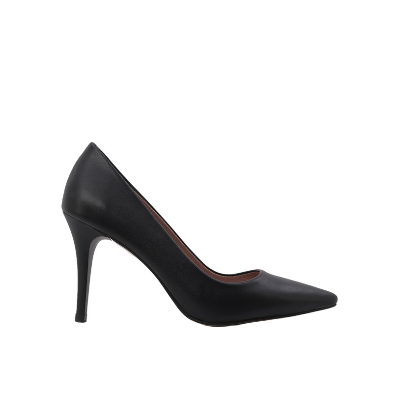 Kadın Suni Deri İnce Topuklu Stiletto Siyah - Hobby 26747