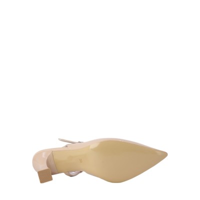 Kadın Rugan Suni Deri Bilek Bantlı Stiletto Ten - Hobby 26775R