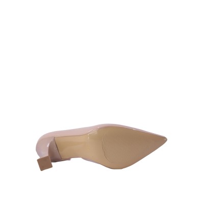 Kadın Rugan Suni Deri Kadeh Topuk Stiletto Ten - Hobby 26783R