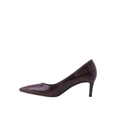 Kadın Baskılı Suni Deri Kroko Desen Stiletto Kahve - Hobby 26789B Kadın Baskılı Suni Deri Kroko Desen Stiletto Kahve - Hobby 26789B