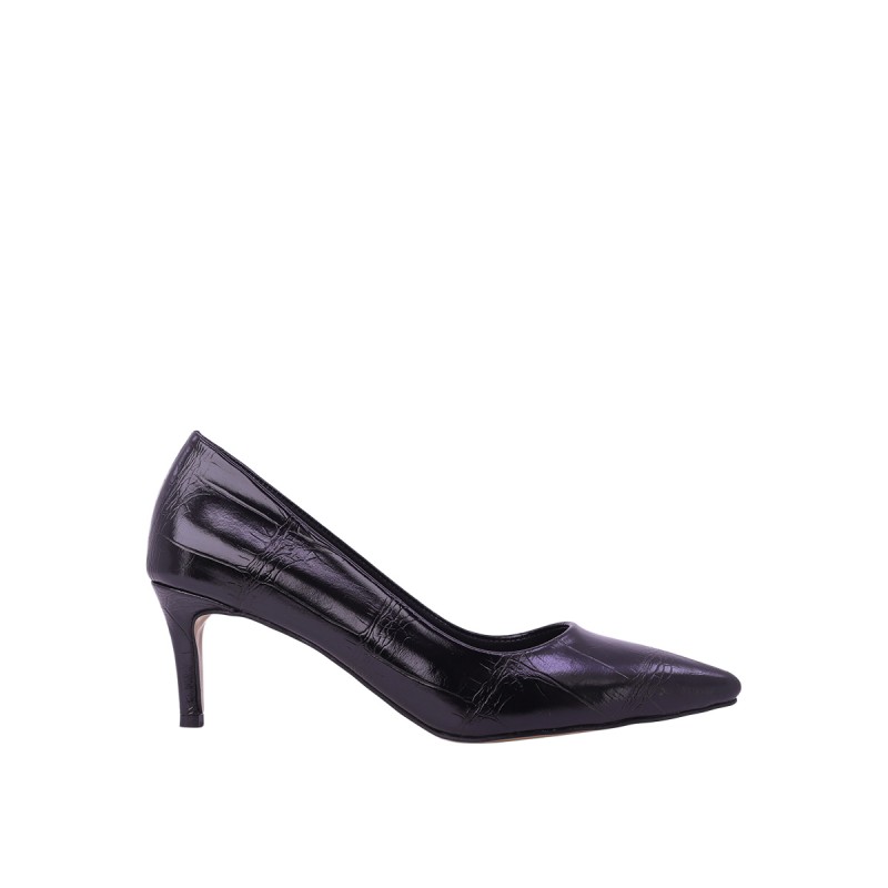Kadın Baskılı Suni Deri Kroko Desen Stiletto Siyah - Hobby 26789B Kadın Baskılı Suni Deri Kroko Desen Stiletto Siyah - Hobby 26789B