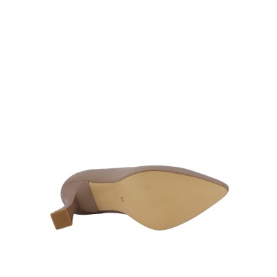 Kadın Hakiki Deri Sivri Burun Stiletto Vizon - Hobby 26861