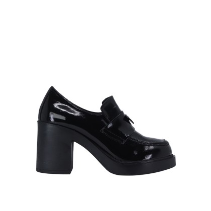 Kadın Platform Topuklu Loafer Ayakkabı Siyah - Albini 26101103R Kadın Platform Topuklu Loafer Ayakkabı Siyah - Albini 26101103R