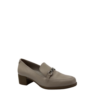Kadın Hakiki Deri Tokalı Klasik Loafer Vizon - Albini 26101336