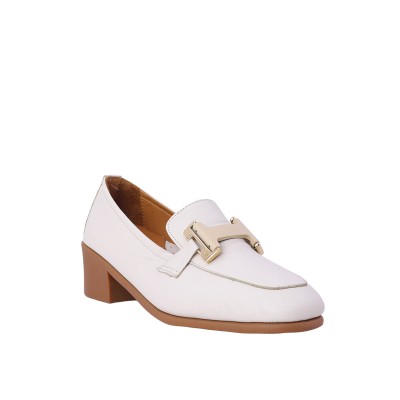Kadın Hakiki Deri Metal Tokalı Loafer Bej - Albini 26143249D Kadın Hakiki Deri Metal Tokalı Loafer Bej - Albini 26143249D