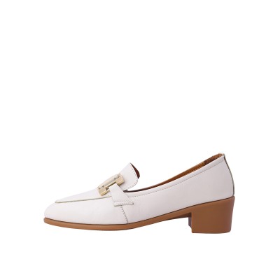 Kadın Hakiki Deri Metal Tokalı Loafer Bej - Albini 26143249D Kadın Hakiki Deri Metal Tokalı Loafer Bej - Albini 26143249D